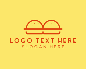 Minimalist Burger Buns Diner logo design