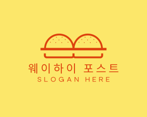 Minimalist Burger Buns Diner logo design