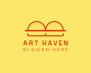 Minimalist Burger Buns Diner logo design