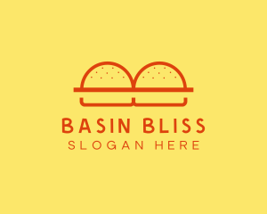 Minimalist Burger Buns Diner logo design