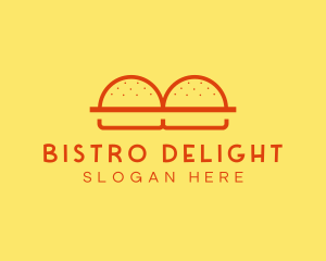 Minimalist Burger Buns Diner logo design