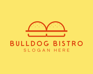 Minimalist Burger Buns Diner logo design