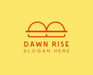 Minimalist Burger Buns Diner logo design