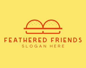 Minimalist Burger Buns Diner logo design