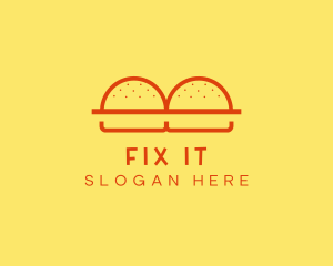 Minimalist Burger Buns Diner logo design