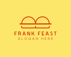 Minimalist Burger Buns Diner logo design