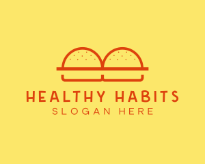 Minimalist Burger Buns Diner logo design