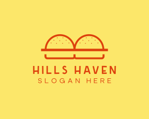 Minimalist Burger Buns Diner logo design