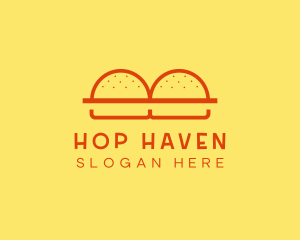 Minimalist Burger Buns Diner logo design