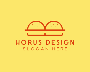 Minimalist Burger Buns Diner logo design