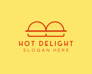 Minimalist Burger Buns Diner logo design