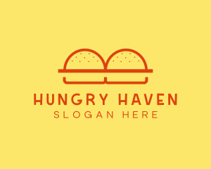 Minimalist Burger Buns Diner logo design