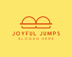 Minimalist Burger Buns Diner logo design