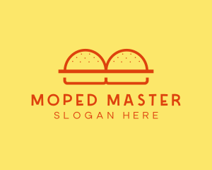 Minimalist Burger Buns Diner logo design