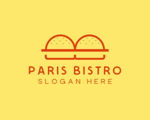 Minimalist Burger Buns Diner logo design