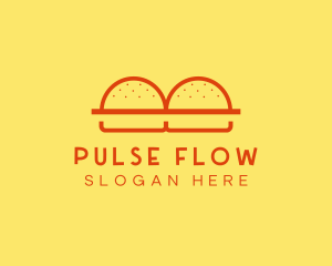 Minimalist Burger Buns Diner logo design