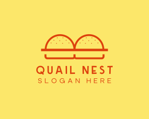 Minimalist Burger Buns Diner logo design