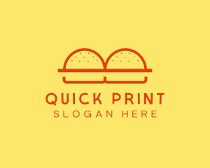 Minimalist Burger Buns Diner logo design