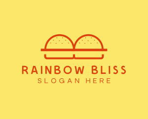 Minimalist Burger Buns Diner logo design