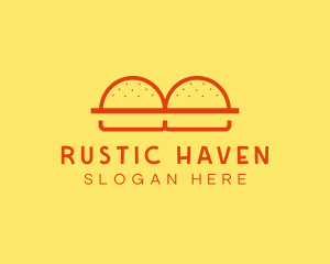 Minimalist Burger Buns Diner logo design