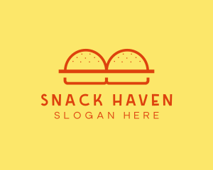 Minimalist Burger Buns Diner logo design