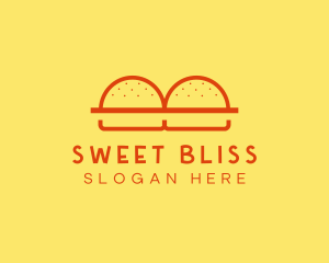 Minimalist Burger Buns Diner logo design