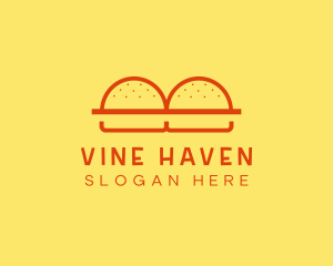 Minimalist Burger Buns Diner logo design