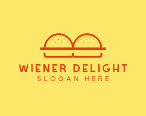 Minimalist Burger Buns Diner logo design