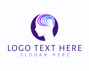 Silhouette - Colorful Mind Head logo design