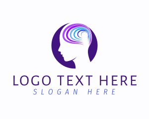 Think - Colorful Mind Head logo design