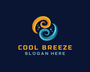 Breeze Wave HVAC logo design