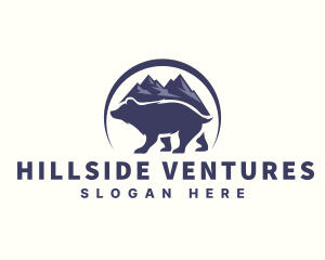 Hillside - Outdoor Mountain Bear logo design