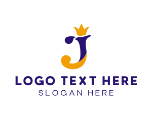 Stylist - King Crown Letter J logo design