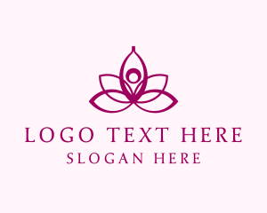 Wellness Center - Floral Yoga Meditation logo design
