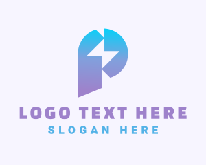 Express - Gradient Lightning Letter P logo design