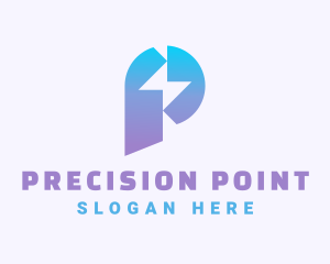 Gradient Lightning Letter P logo design