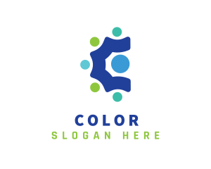 Colorful Crowd Letter C logo design