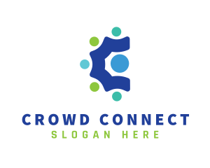 Crowd - Colorful Crowd Letter C logo design