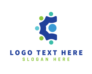 Dot - Colorful Crowd Letter C logo design
