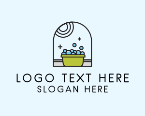 Washing Laundry Basin  logo design