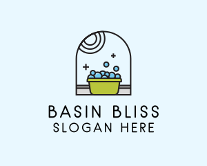 Washing Laundry Basin  logo design