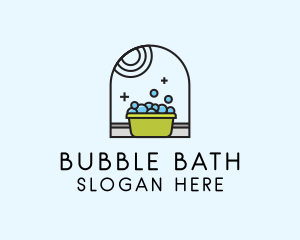 Bathtub - Washing Laundry Basin logo design