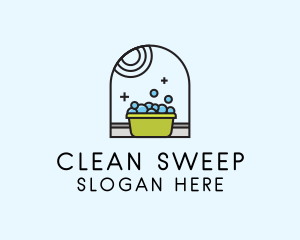 Custodian - Washing Laundry Basin logo design