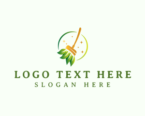 Cleaning Natural Broom  logo design