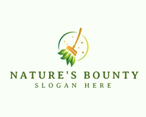 Cleaning Natural Broom  logo design