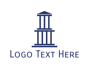 Column - Blue Greek Building logo design