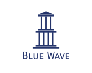 Blue Greek Building logo design