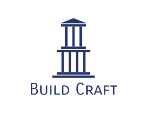 Blue Greek Building logo design