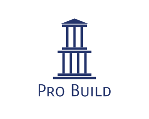 Blue Greek Building logo design