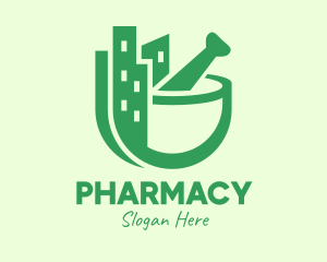 Green Building Pharmacy logo design